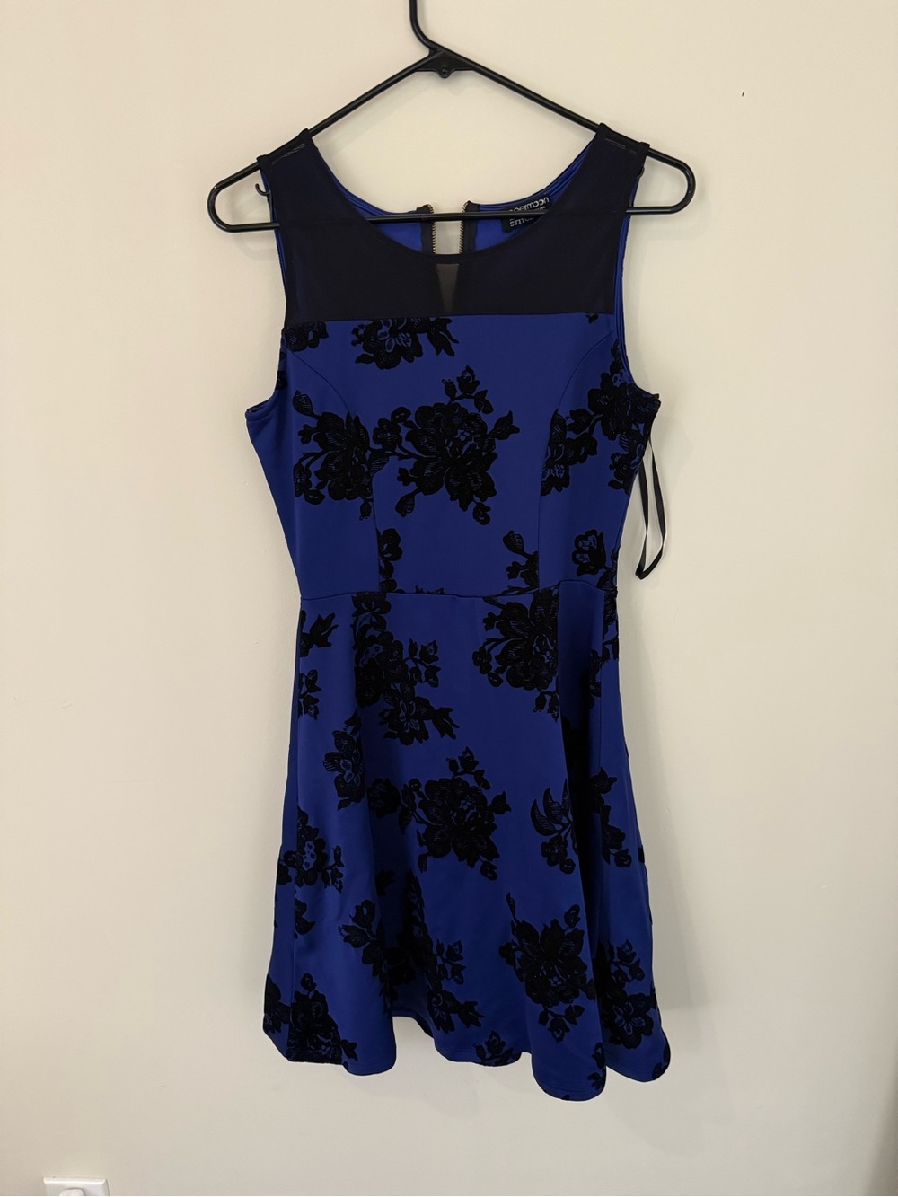 Black and Blue Floral Mini Dress